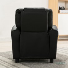 Additional picture of Kids Recliner Chair with Cup Holder Black