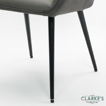 Additional picture of Rebecca Leather Dining Chair Grey