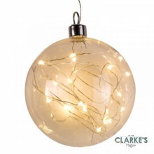 Additional picture of 10 Micro LED Christmas Battery CrystaLight Orb Bauble 10cm