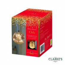 Additional picture of 10 Micro LED Cristmas Battery Alpine Orb Bauble 15cm