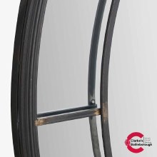 Additional picture of Antique Bronze Metal Round Wall Mirror