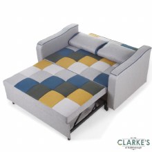 Additional picture of Aspen Sofa Bed Yellow/Blue Patchwork