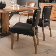 Additional picture of Duke Leather Dining Chair Ink Blue
