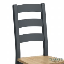 Additional picture of Edinburgh Slatted Back Dining Chair Charcoal