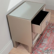 Additional picture of Hayden Mirrored 2 Drawer Bedside Locker