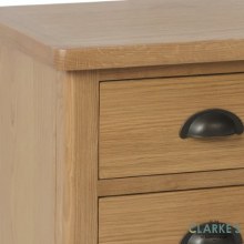 Additional picture of Purdi Oak Bedside Locker with 3 Drawers