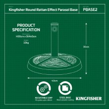 Additional picture of Round Rattan Effect Parasol Base 20kg