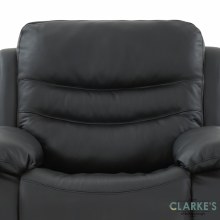 Additional picture of Cara 1 Seater Leather Recliner Armchair Black