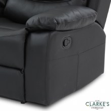 Additional picture of Cara 2 Seater Leather Recliner Sofa with Console Black