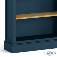 Additional picture of Chichester Navy Low Bookcase with Oak Shelves