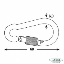 Additional picture of Connex Spring Hook / Carabiner Stainless Steel 6 x 60 mm