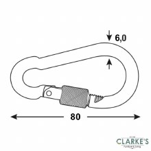 Additional picture of Connex Snap Hook / Carabiner with Screw Lock Galvanised 8 x 80 mm