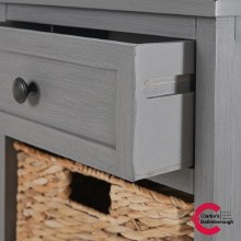 Additional picture of Devonshire Grey Pine Wood 1 Drawer 4 Basket Tall Unit
