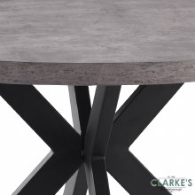 Additional picture of Frederic Round Dining Table Grey Concrete Effect