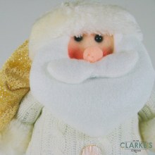 Additional picture of Standing Gold Plush Santa 35cm