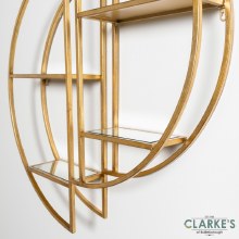 Additional picture of Harriet Mirrored Wall Shelf Gold