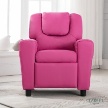 Additional picture of Kids Recliner Chair with Cup Holder Pink