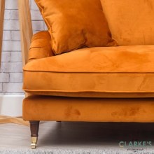 Additional picture of Rupert 2 Seater Velvet Sofa Orange