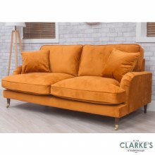 Additional picture of Rupert 3 Seater Velvet Sofa Orange
