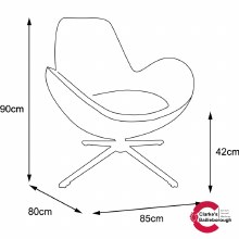 Additional picture of Swirl Swivel Chair Grey