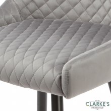 Additional picture of Talia Velvet Bar Stool Grey