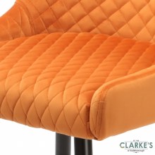 Additional picture of Talia Velvet Bar Stool Orange