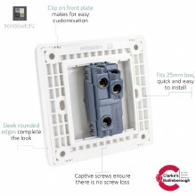 Additional picture of Trendi Switch 1 Gang Gloss Warm Grey Rocker Switch