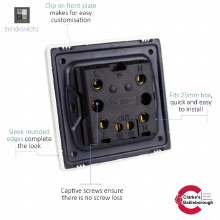 Additional picture of Trendi Switch 20 Amp Switch with Neon Silver