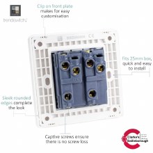 Additional picture of Trendi Switch 2 Gang Gloss Warm Grey Rocker Switch