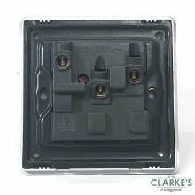 Additional picture of Trendi Switch 1 Gang Gloss Silver Wall Socket