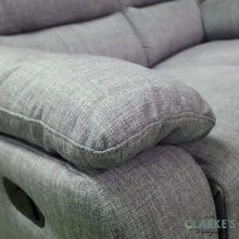 Additional picture of Venus 3 Seater Fabric Recliner Sofa Grey