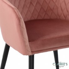 Additional picture of Vienna Velvet Dining / Accet Chair Blush Pink