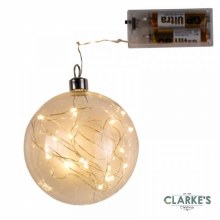Additional picture of 10 Micro LED Christmas Battery CrystaLight Orb Bauble 10cm