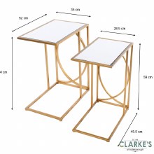 Additional picture of Franklyn Mirrored Side Tables Gold