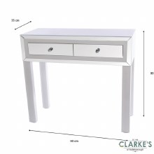 Additional picture of Freya 2 Drawer Mirrored White Console Table