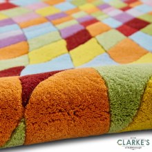 Additional picture of Prism PR101 Wool Multicolour Rug 120 x 170cm