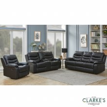 Additional picture of Cara 1 Seater Leather Recliner Armchair Black