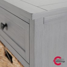 Additional picture of Devonshire Grey Pine Wood 1 Drawer 4 Basket Tall Unit