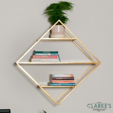 Additional picture of Geometric Wall Shelf Diamond Gold