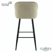 Additional picture of London Velvet Bar Stool Beige