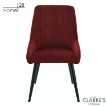 Additional picture of Madrid Velvet Dining / Accent Chair Crimson Red