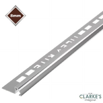 Quadrant Tile Trim Grooved 8mm