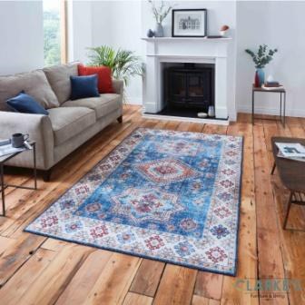 Topaz Traditional Dark Blue Rug 150 x 230cm