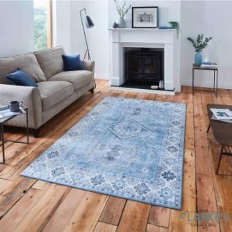 Topaz Traditional Light Blue Rug 120 x 170cm