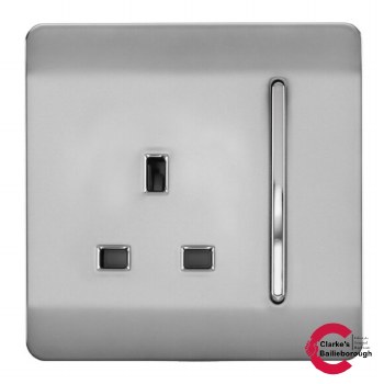 Trendi Switch 1 Gang Stainless Steel Wall Socket