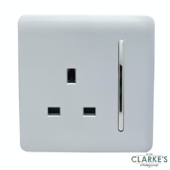 Trendi Switch 1 Gang Gloss Silver Wall Socket
