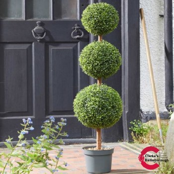 Trio Topaiary Tree Faux Garden Decoration 80cm