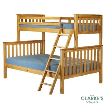 Triple pine bunk bed