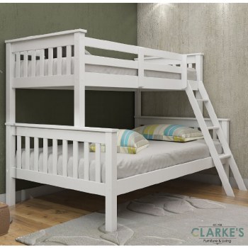 Triple white bunk bed