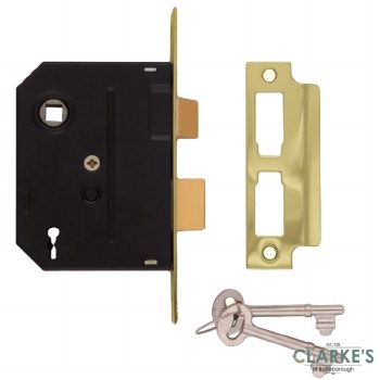 Union 2 Lever Mortice Sashlock Brass 3"